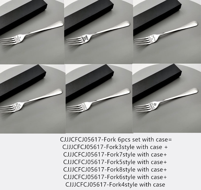 European and American cake fruit rust steel fork