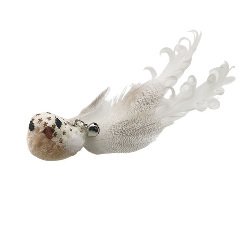 Steel Wire Feather Funny Cat Stick Long Rod