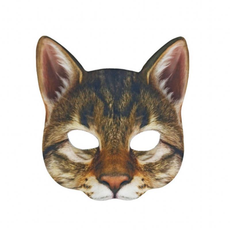 Masquerade Digital Printing Animal White Cat Mask