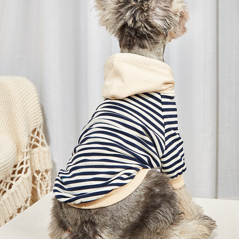 Pet Striped Sweater Dog Fashion Hooded Clothes