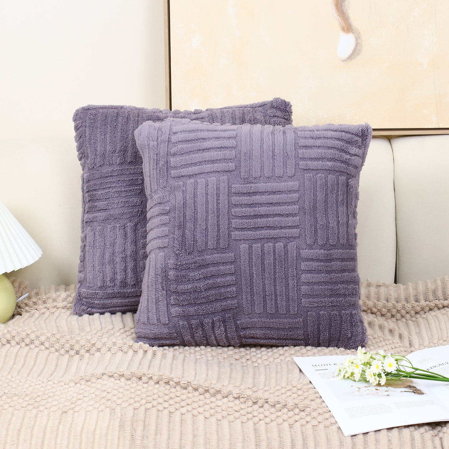 Pillow Cover Woven Plush Pillowcase Pillow Cover