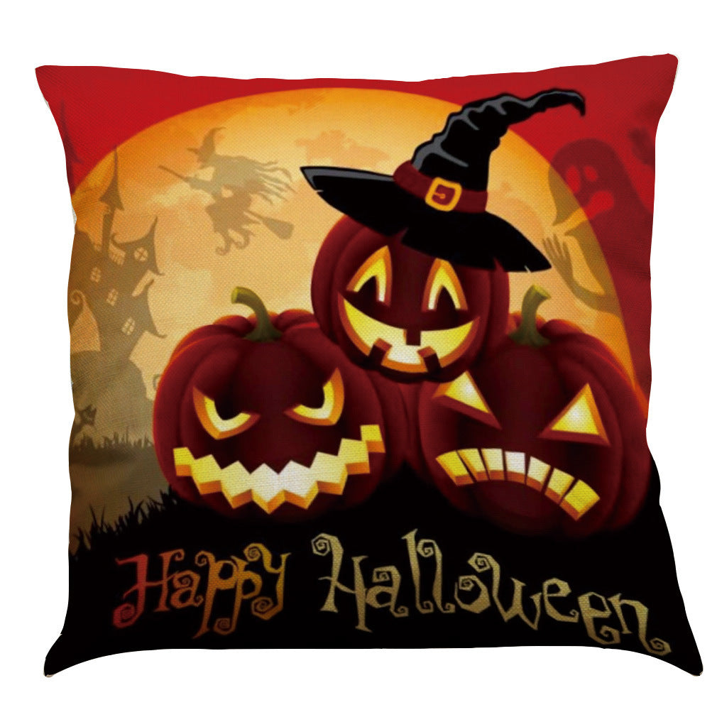 Halloween Cotton Linen Sofa Car Cushion Pillowcase