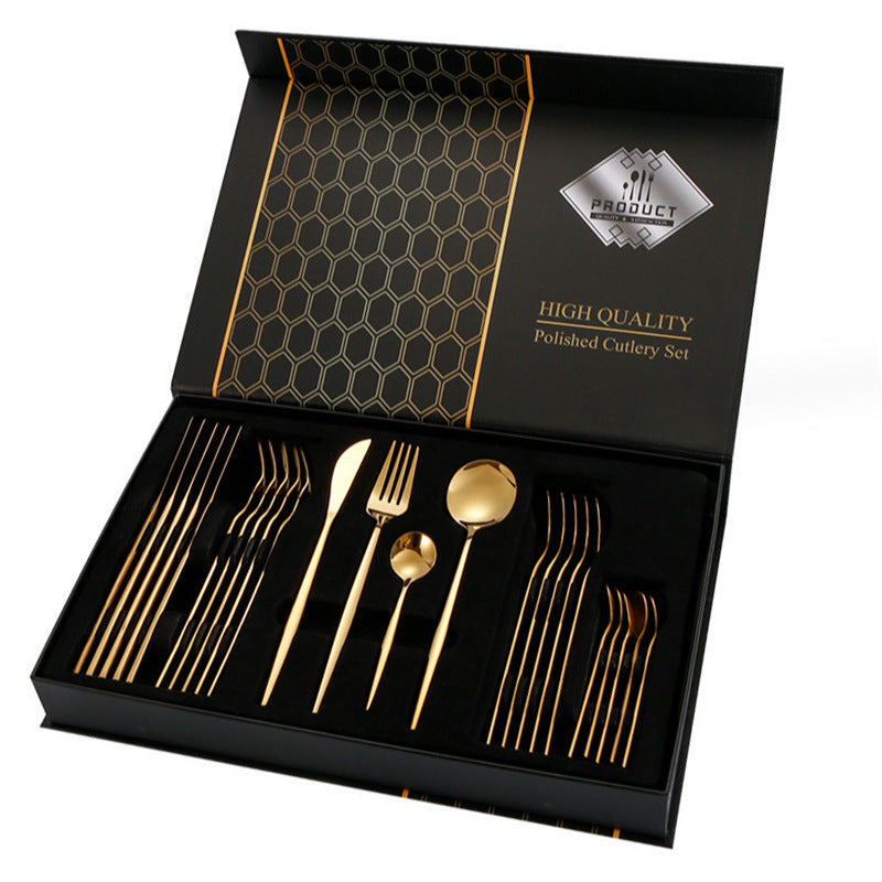 Gift Box Stainless Steel Tableware 24-piece Set