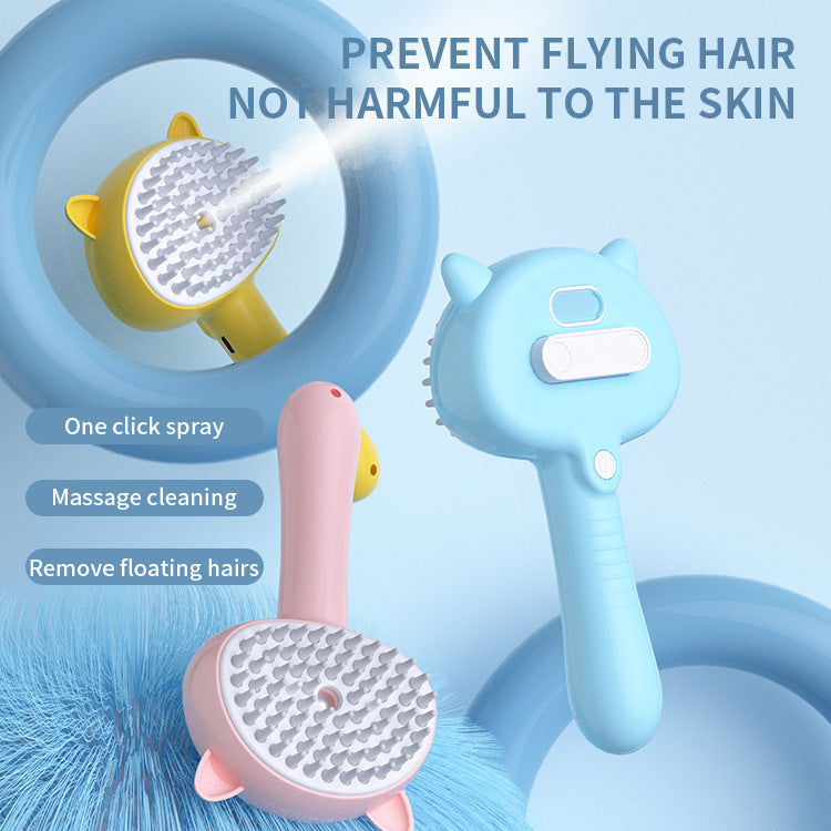 Hair Cleaning Brush With Mist Multifunctional Cat Grooming Brush Rechargeable Self Cleaning Slicker Brush For Pets Dogs & Catsb Pet Products